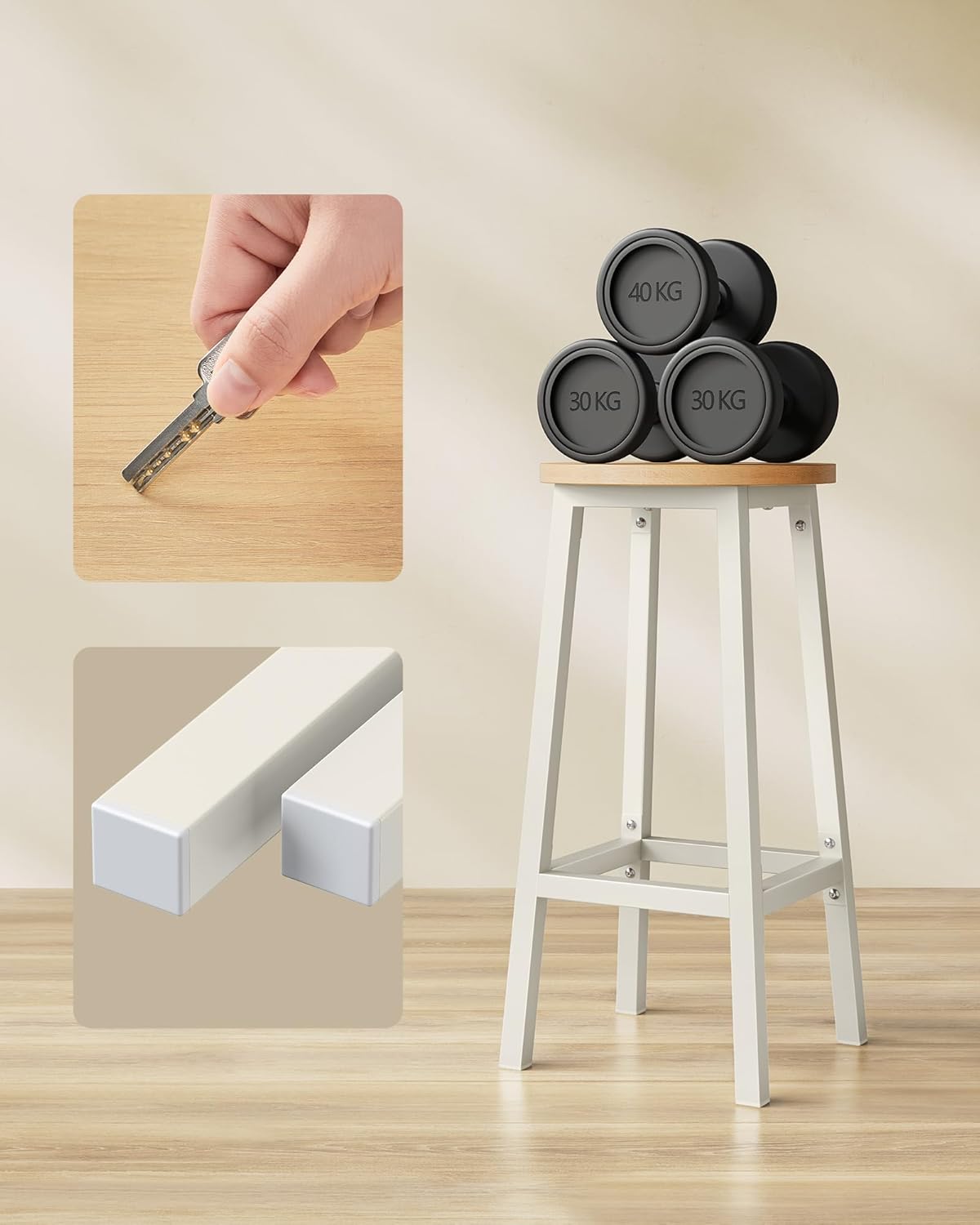 VASAGLE Set of 2 Bar Stools