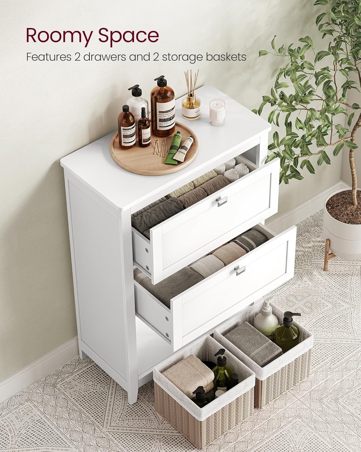 VASAGLE Bathroom Cabinet UBBC545W02