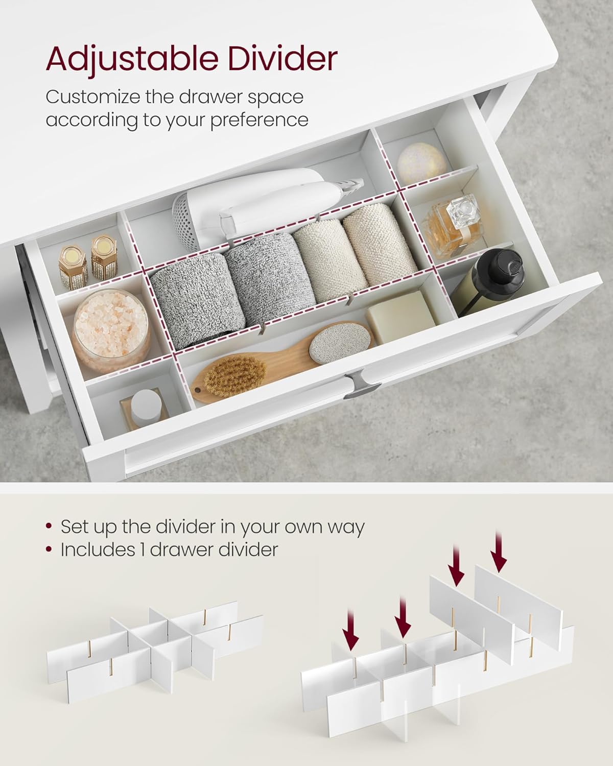 VASAGLE Bathroom Cabinet UBBC545W02