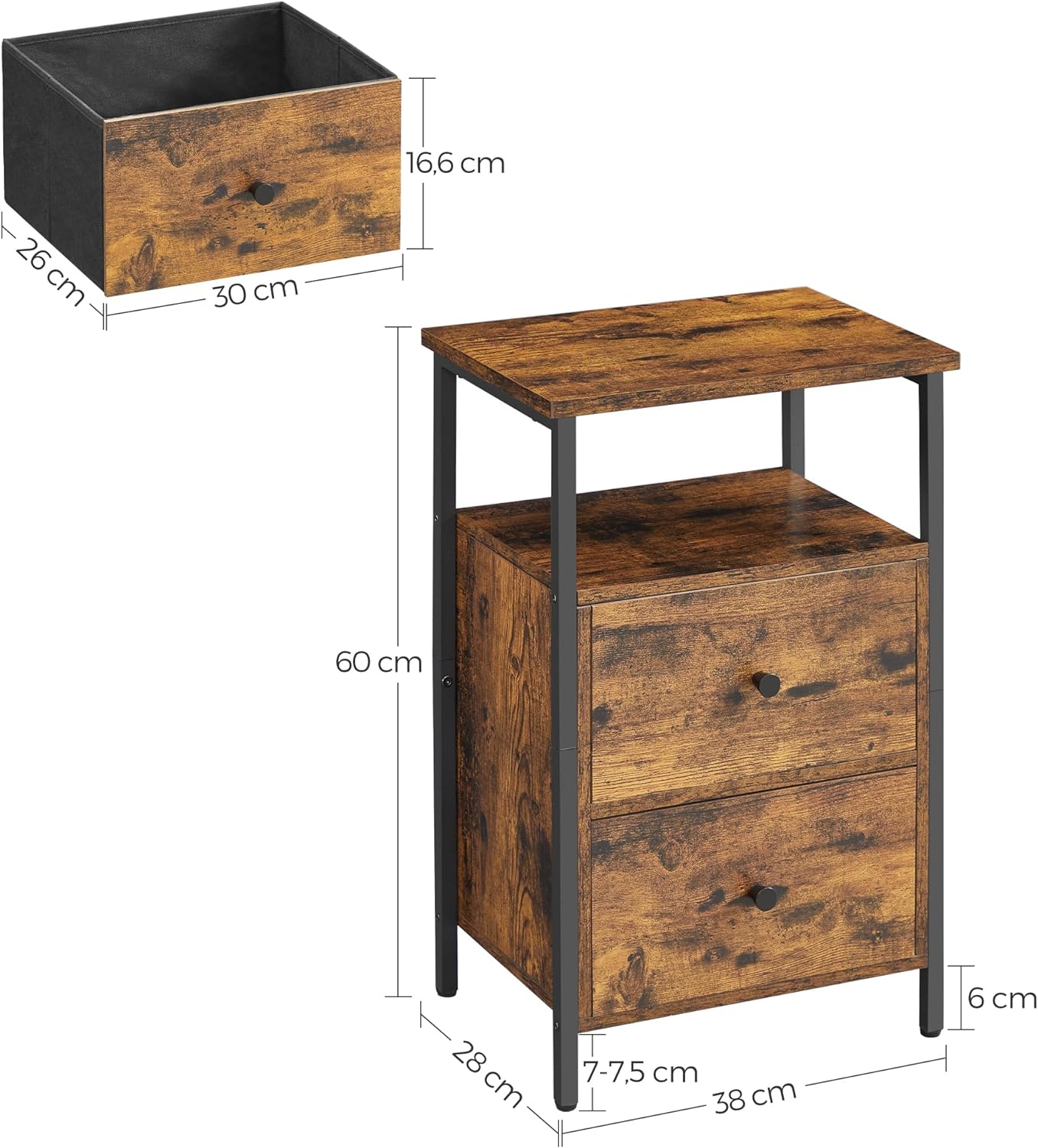 VASAGLE  Bedside Table