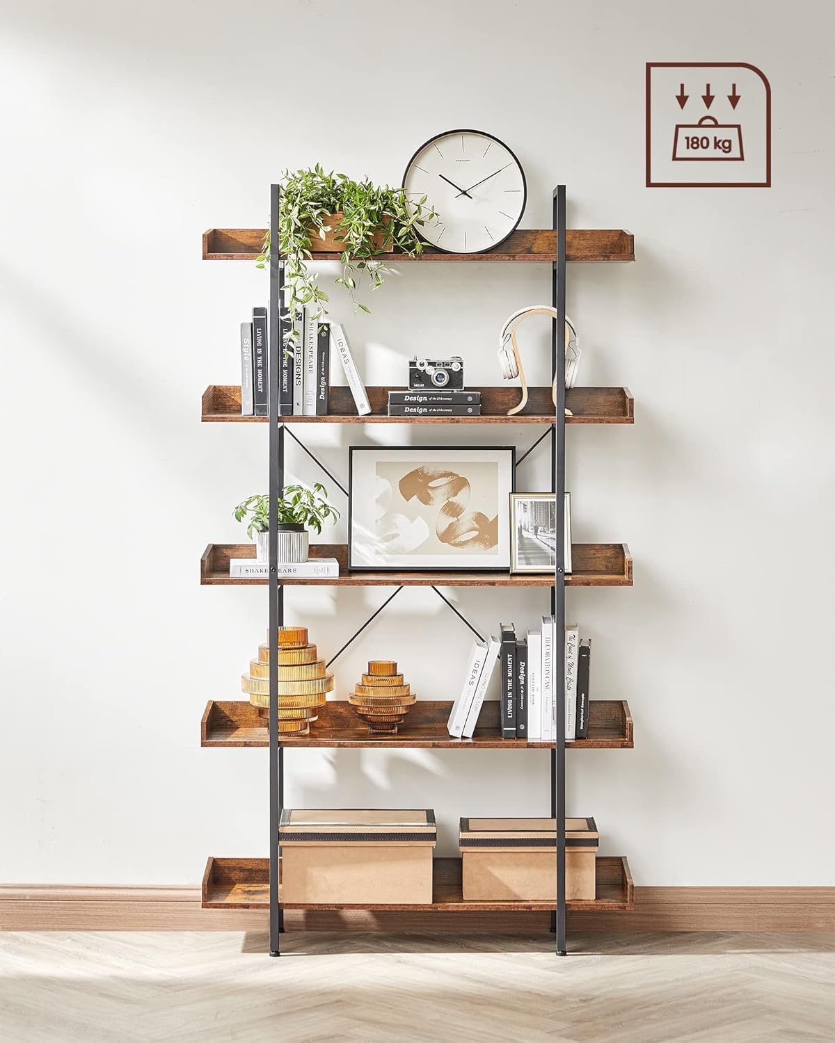 VASAGLE Bookcase, 5-Tier