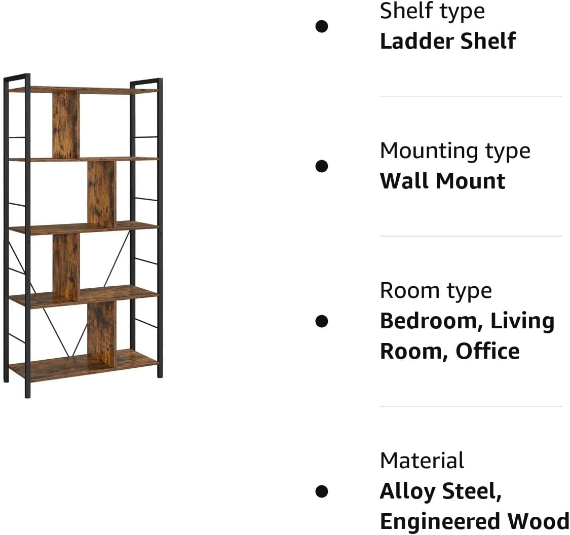 VASAGLE 5 Tier Bookshelf