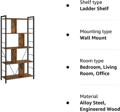 VASAGLE 5 Tier Bookshelf