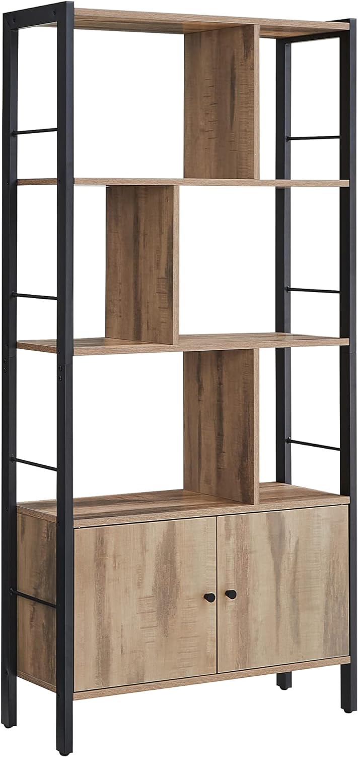 VASAGLE Large Bookcase with Doors