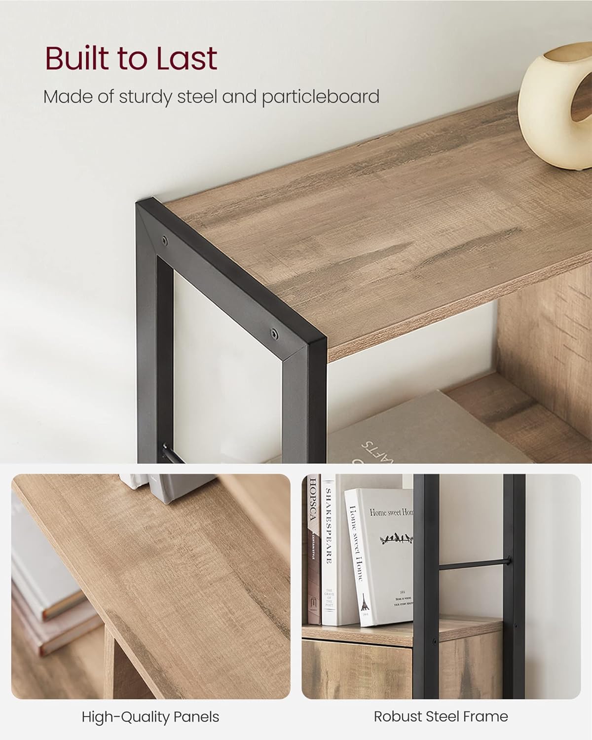 VASAGLE Large Bookcase with Doors