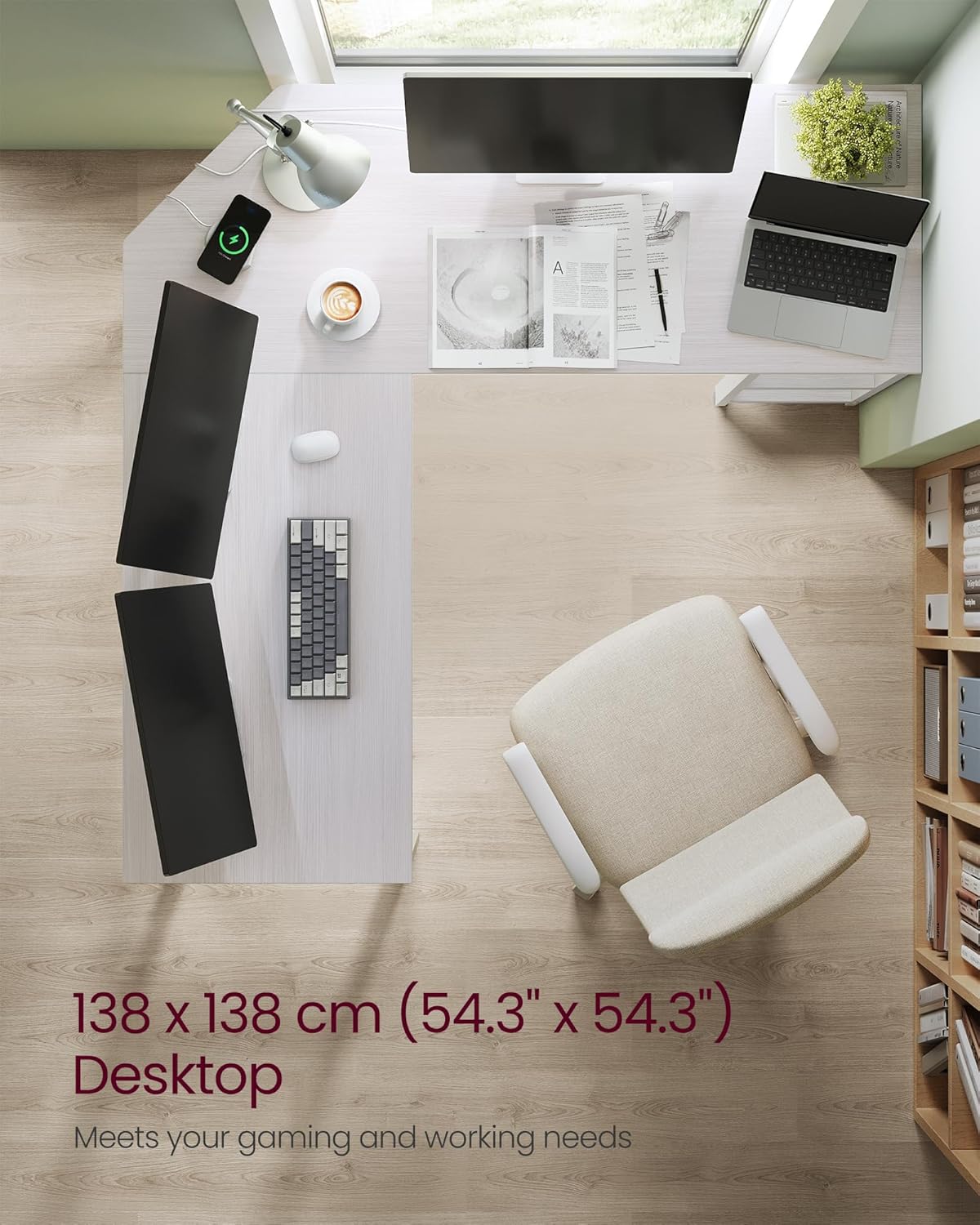 VASAGLE White Computer Desk