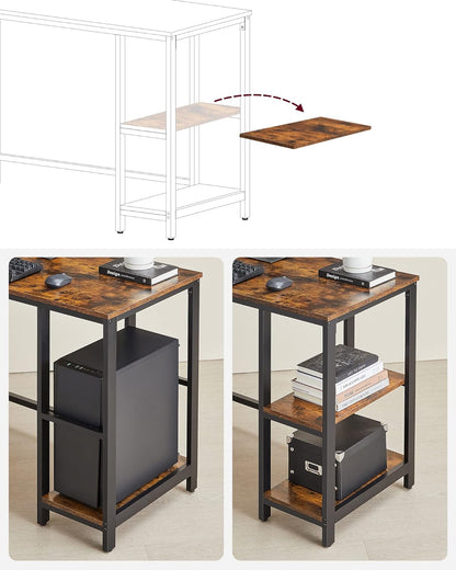 VASAGLE Rustic Brown Computer Desk