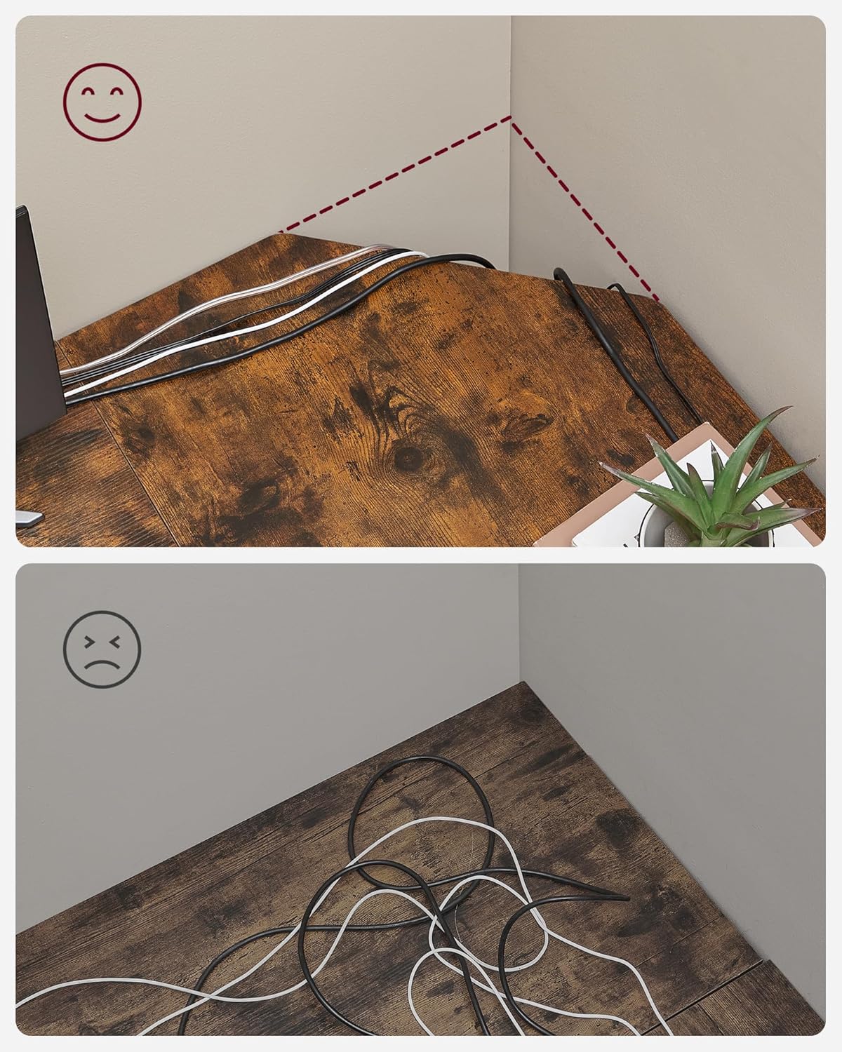 VASAGLE Rustic Brown Computer Desk