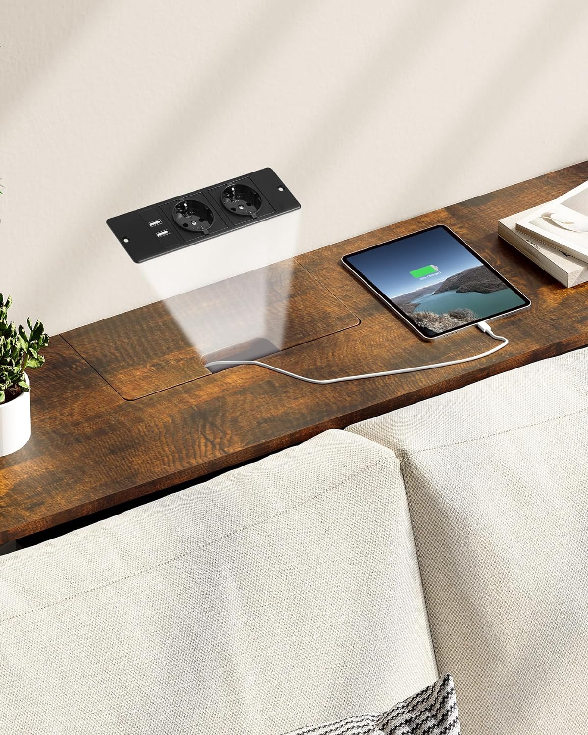VASAGLE Console Table with Sockets