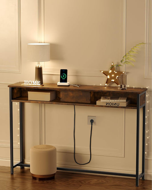 VASAGLE Console Table with Sockets