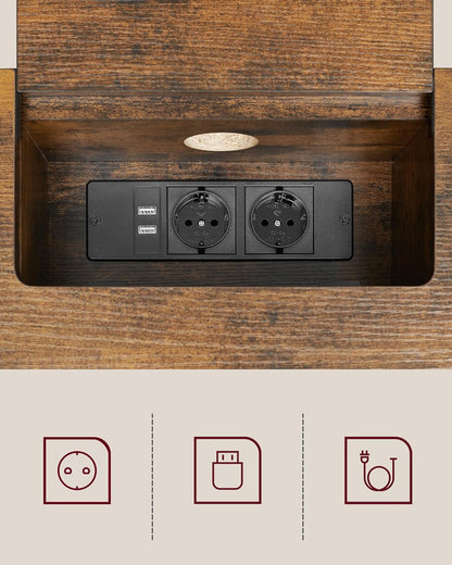 VASAGLE Console Table with Sockets