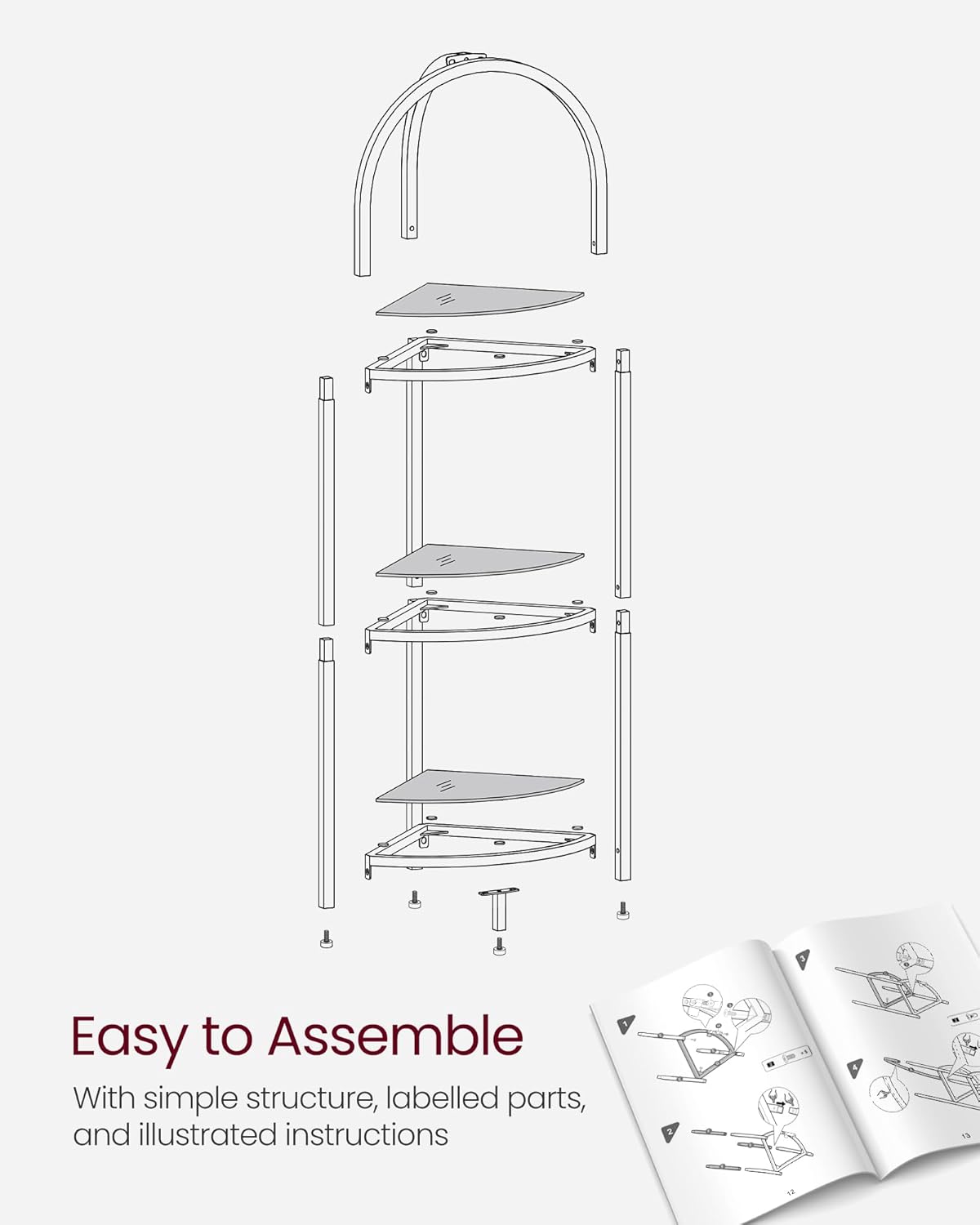 VASAGLE Corner Shelf Stand