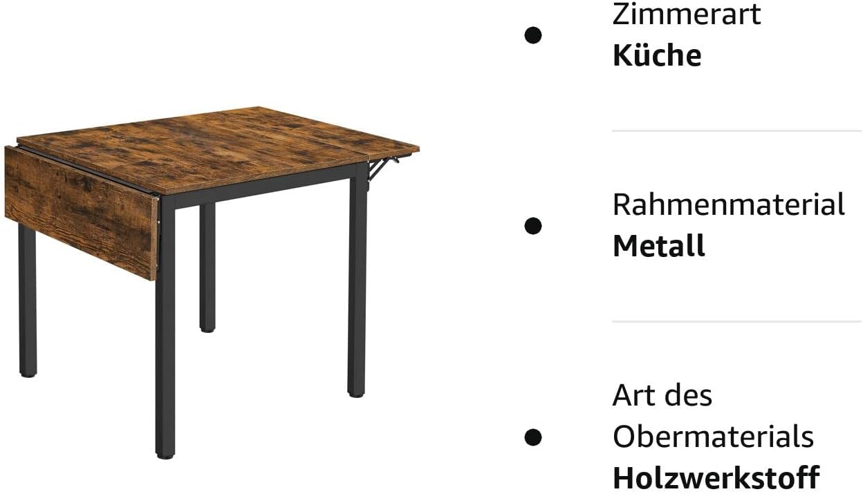 VASAGLE Folding Dining Table