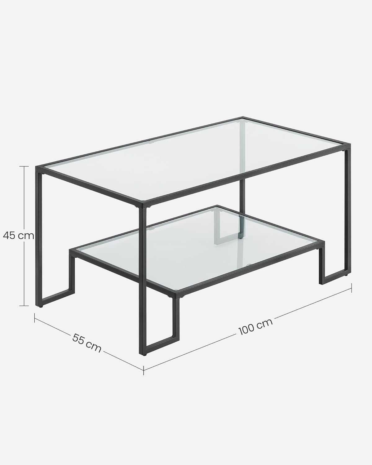 VASAGLE Glass Coffee Table