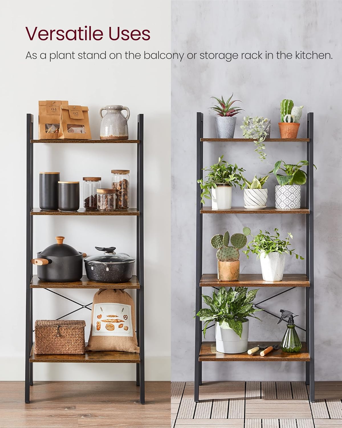 VASAGLE Ladder Shelf, 4-Tier
