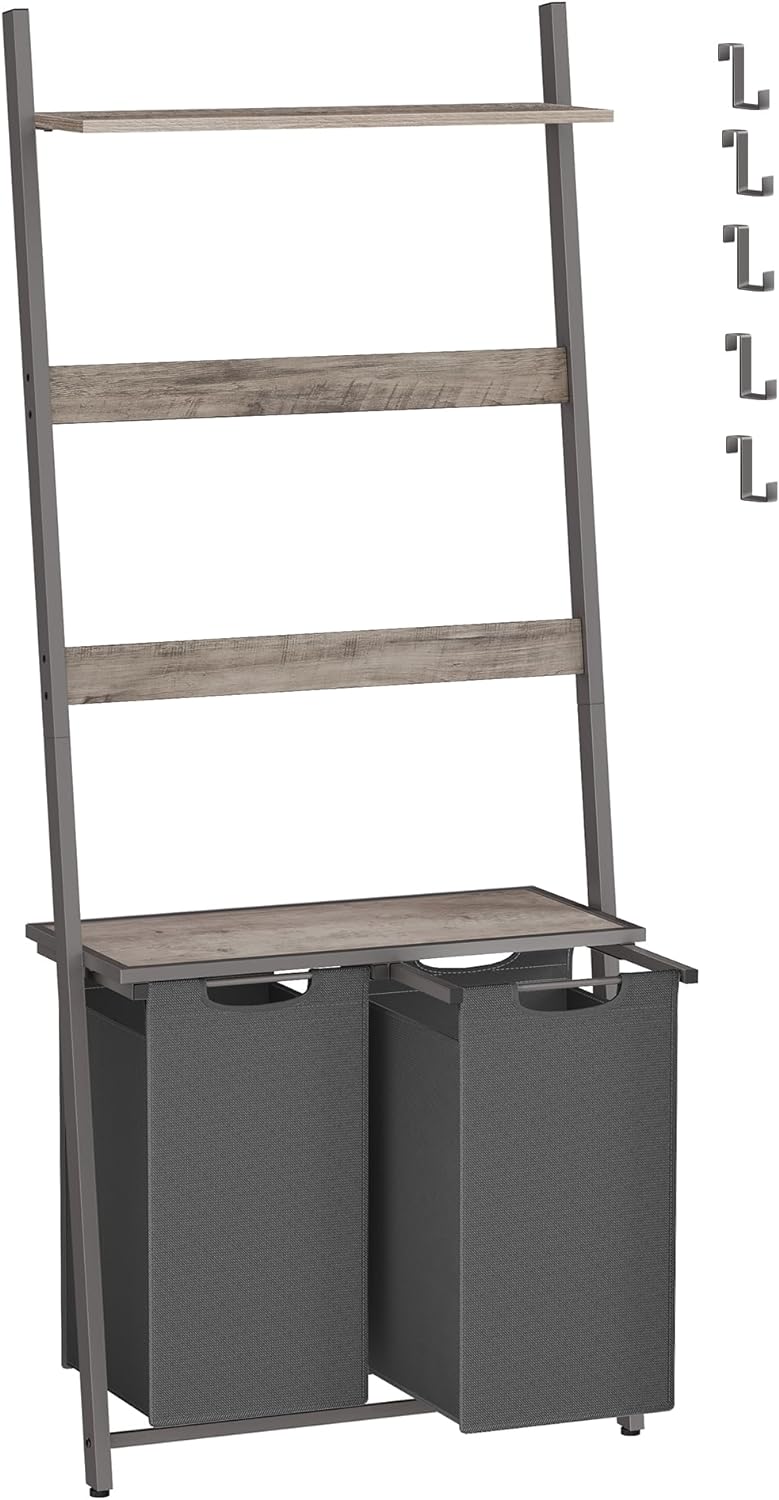 VASAGLE 2 Laundry Hamper with Blanket Ladder