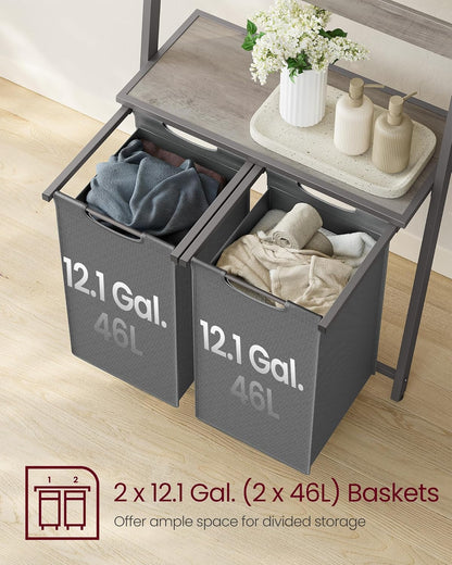 VASAGLE 2 Laundry Hamper with Blanket Ladder
