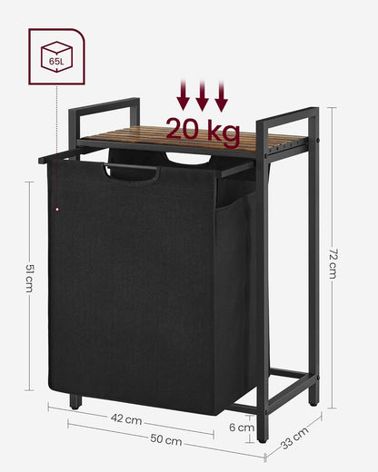 VASAGLE Black Laundry Basket