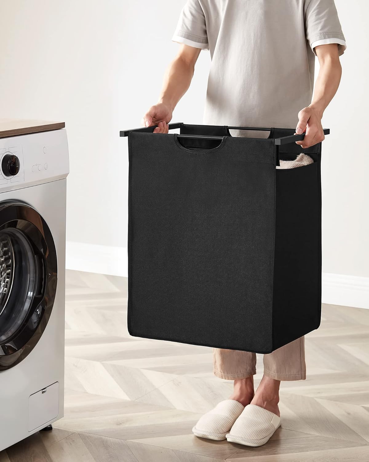 VASAGLE Black Laundry Basket