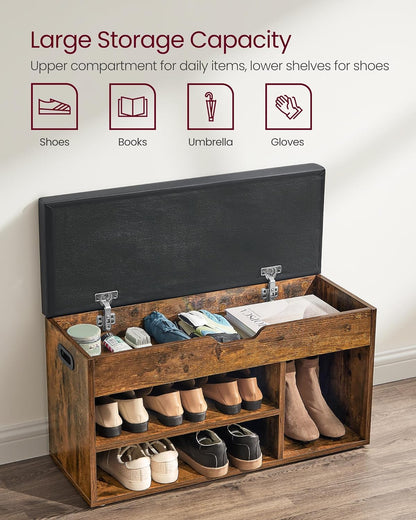 VASAGLE Shoe Bench with Cushion