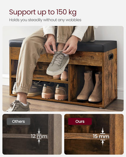 VASAGLE Shoe Bench with Cushion