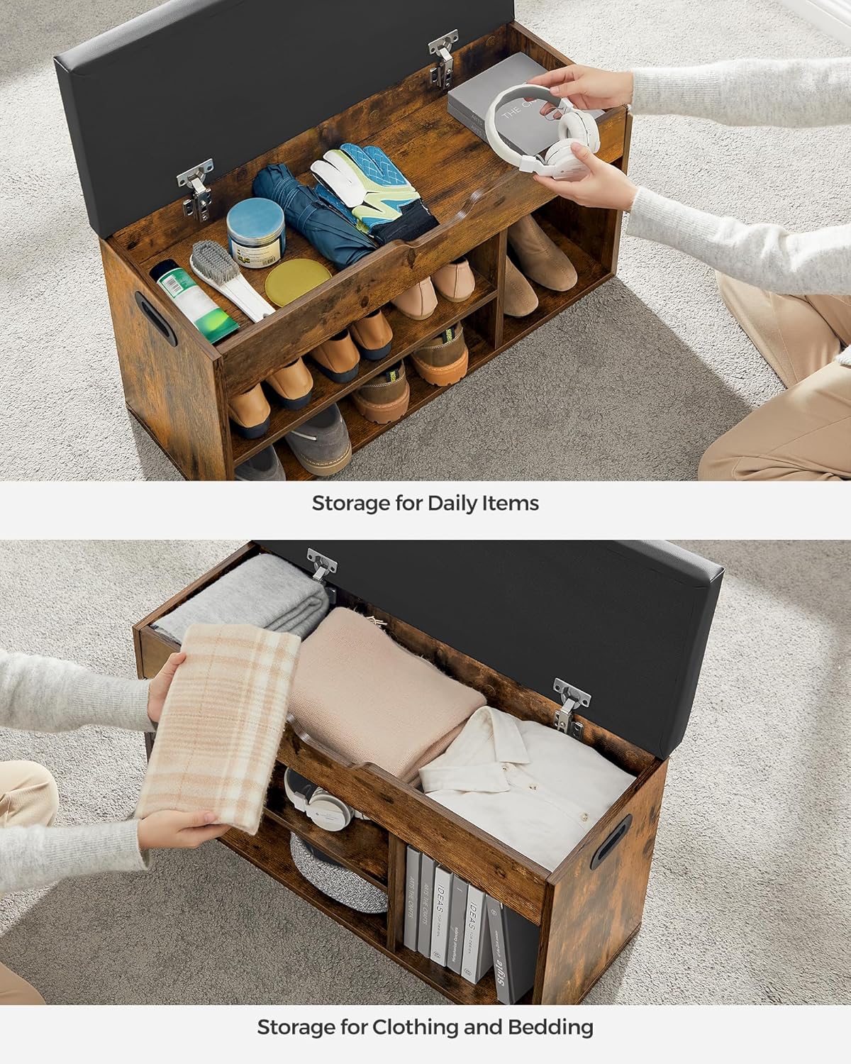 VASAGLE Shoe Bench with Cushion
