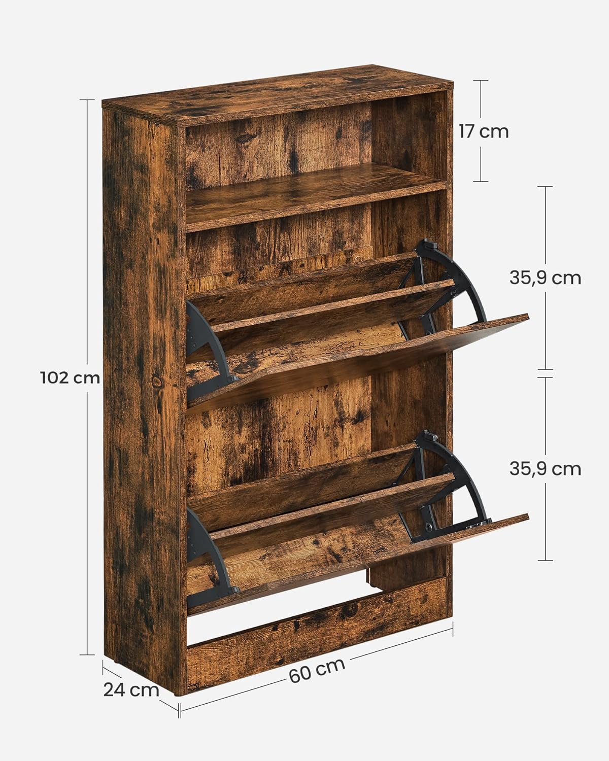 VASAGLE Shoe Cabinet 2 Flip Doors