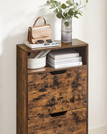 VASAGLE Shoe Cabinet 2 Flip Doors