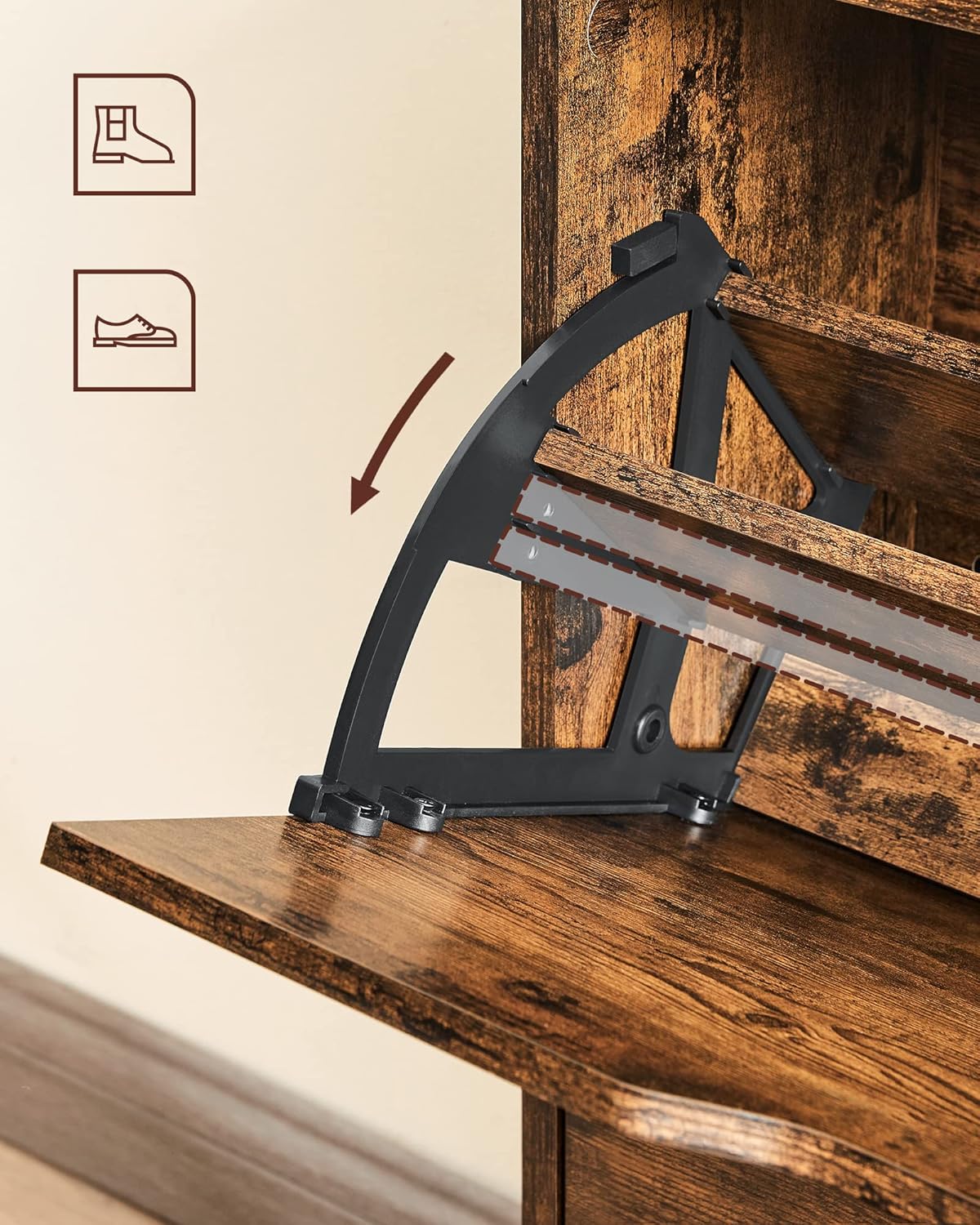 VASAGLE Shoe Cabinet 2 Flip Doors
