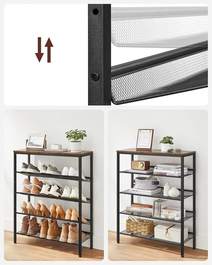 VASAGLE Shoe Rack 5 Tier