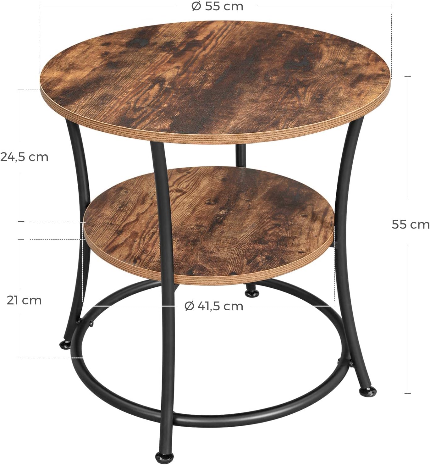 VASAGLE Small Round Table