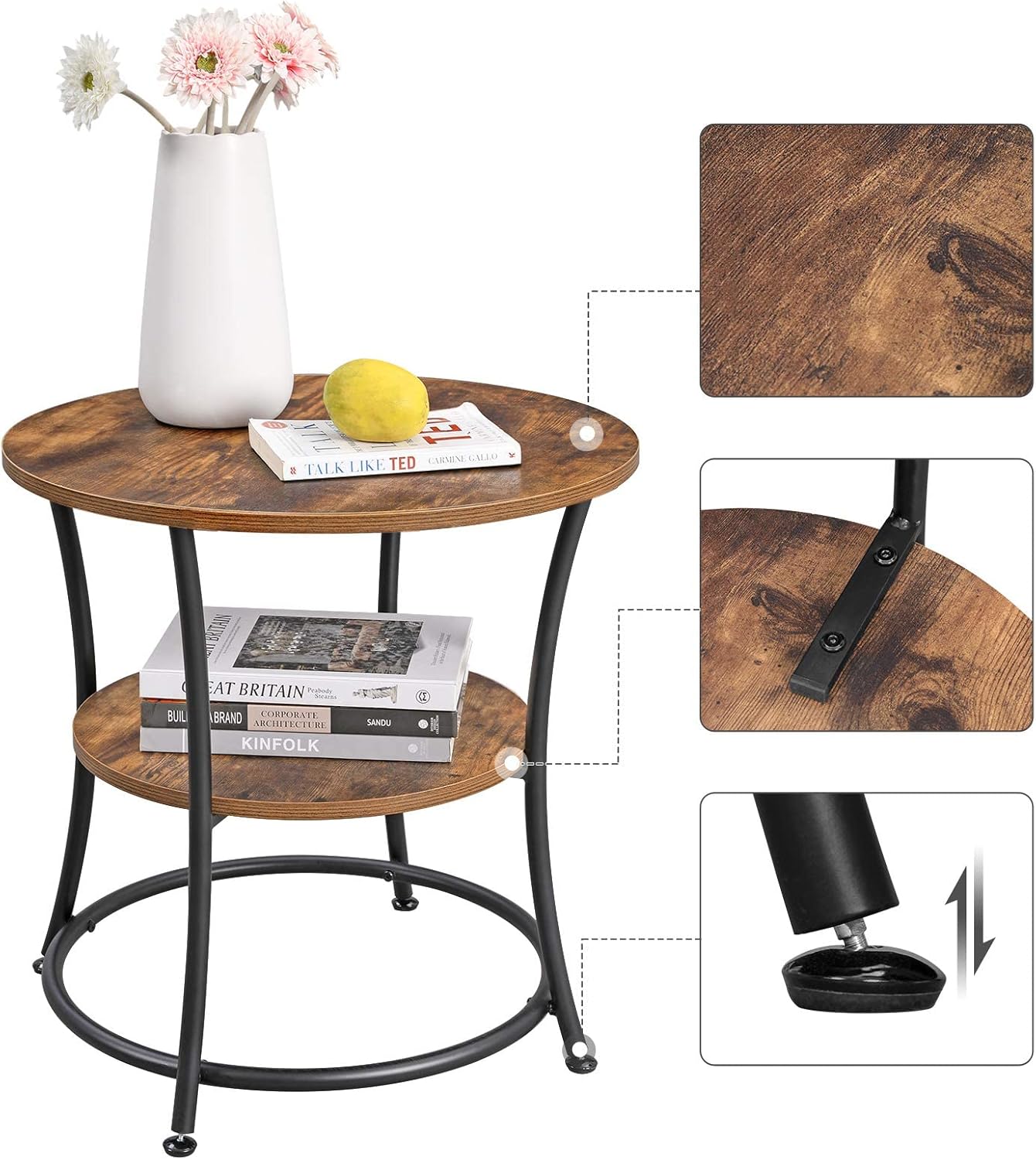 VASAGLE Small Round Table