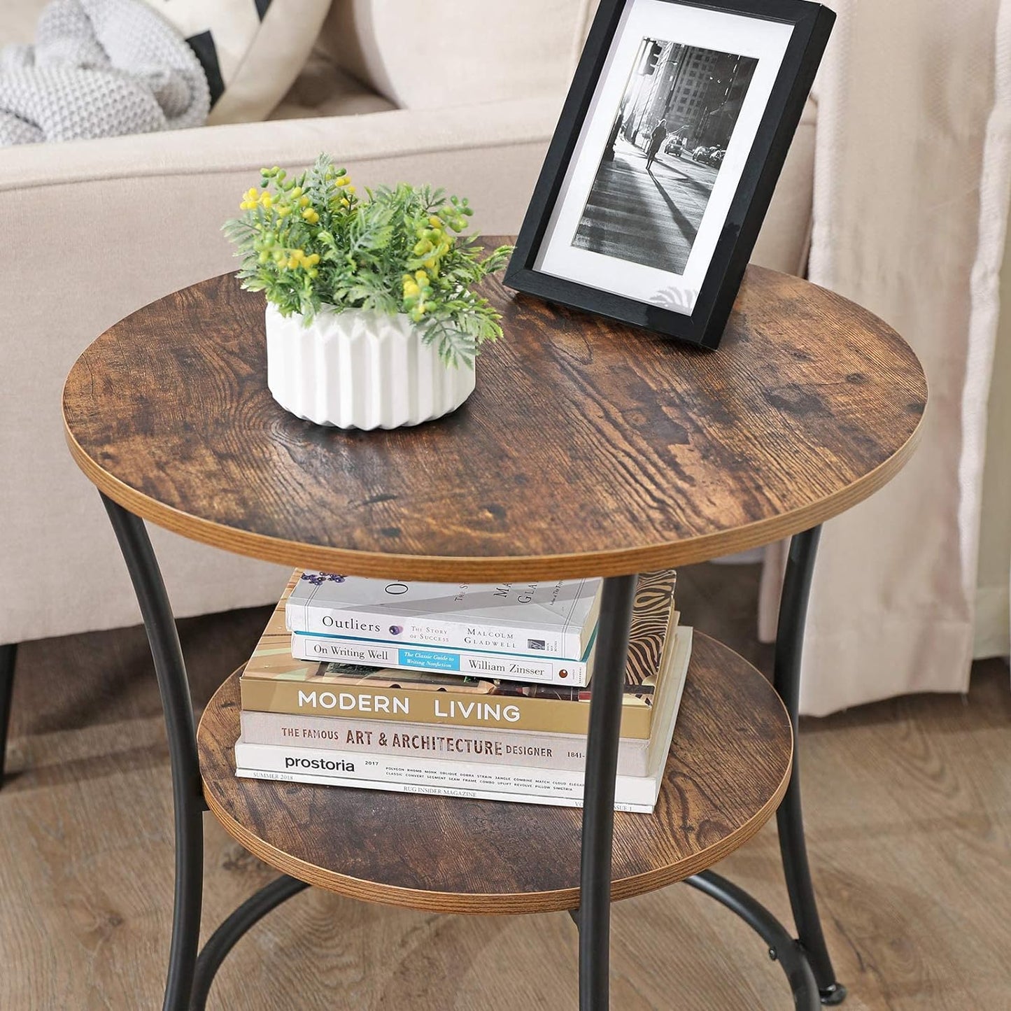 VASAGLE Small Round Table