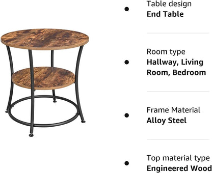 VASAGLE Small Round Table