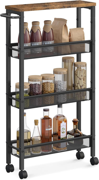 VASAGLE 4-Tier Slim Rolling Cart