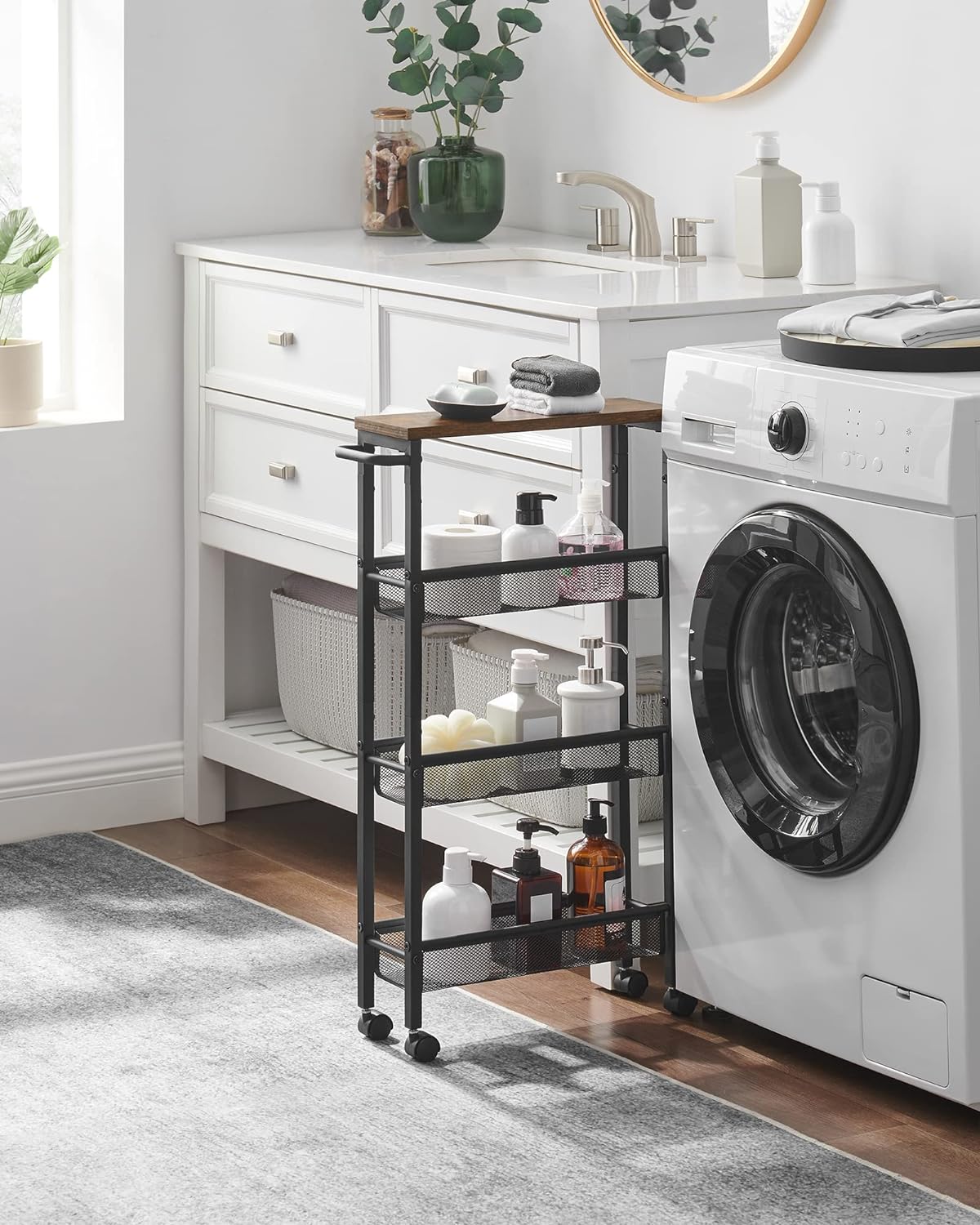 VASAGLE 4-Tier Slim Rolling Cart