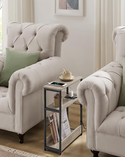 VASAGLE Side Table with Charging Function