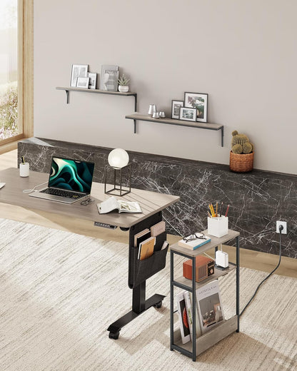 VASAGLE Side Table with Charging Function
