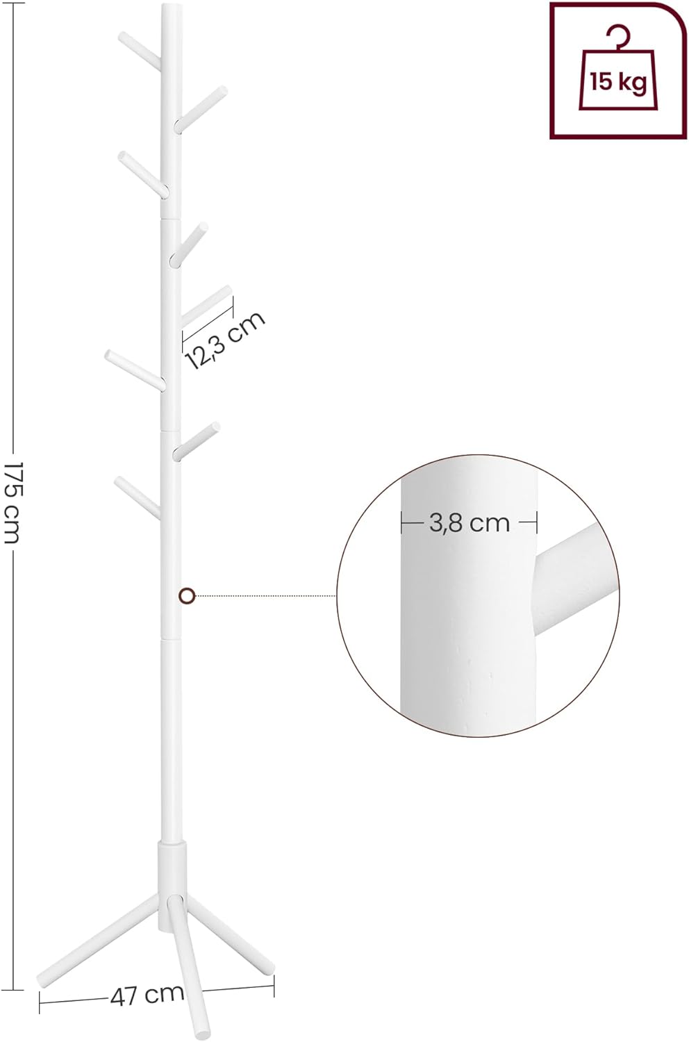 VASAGLE Standing Coat Rack