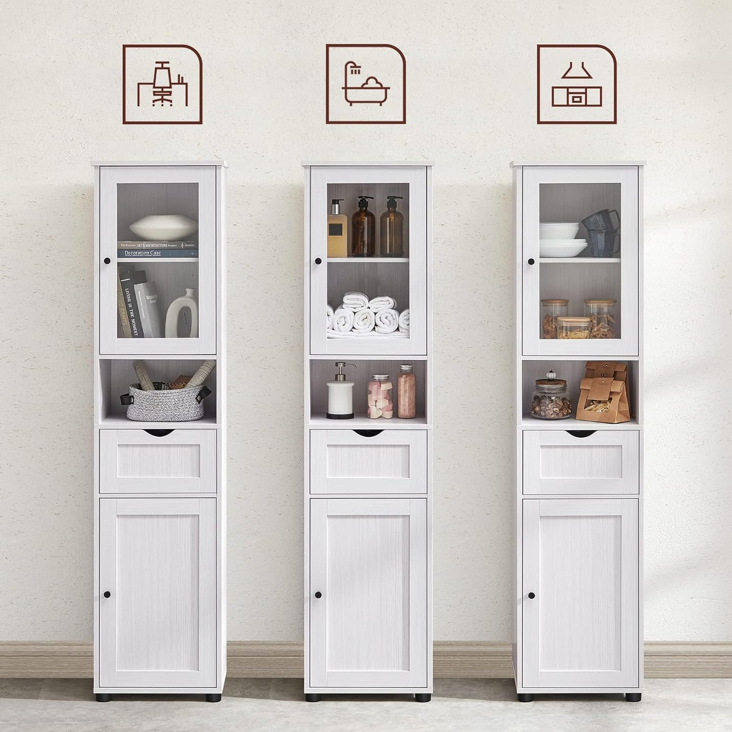 VASAGLE Tall Bathroom Cabinet Free Standing