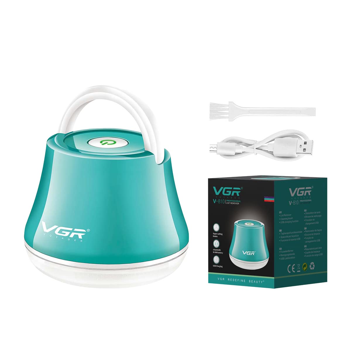 VGR Portable USB Rechargeable Lint Remover