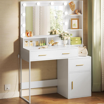 WOLTU Dressing Table with LED Lights