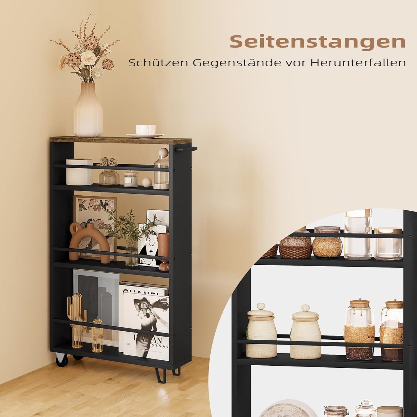 WOLTU Kitchen Trolley with 3 Levels