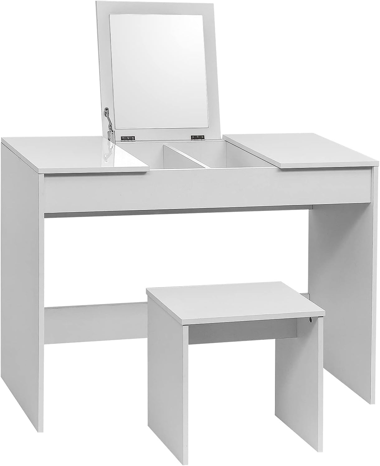 WOLTU dressing table with a flip-up mirror and matching stool