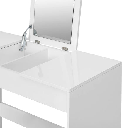 WOLTU dressing table with a flip-up mirror and matching stool