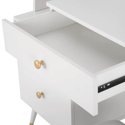 WOLTU Dressing Table with Mirror And Stool