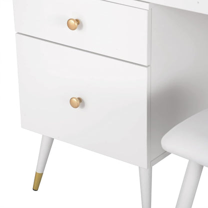 WOLTU Dressing Table with Mirror And Stool