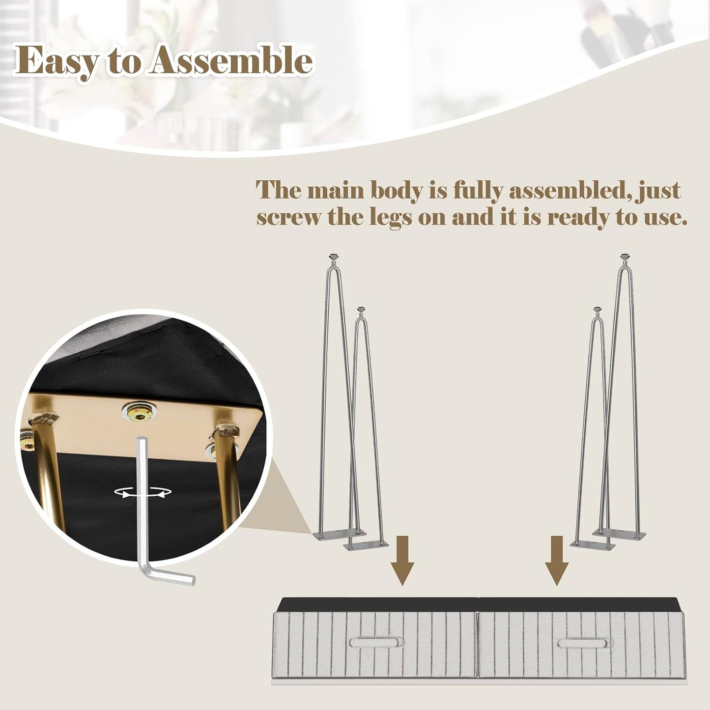 WOLTU Vanity Table with Stool Mirror