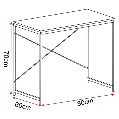 Wood with Iron Frame Computer Desk