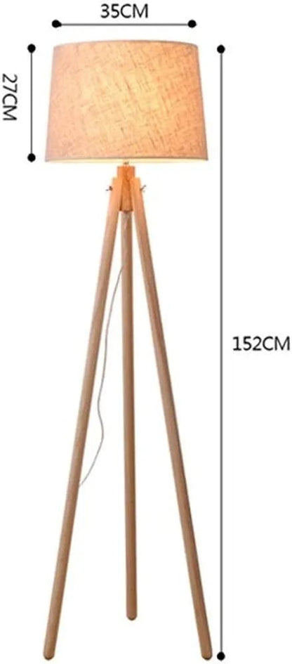 Scandinavian Wooden Tripod Floor Lamp
